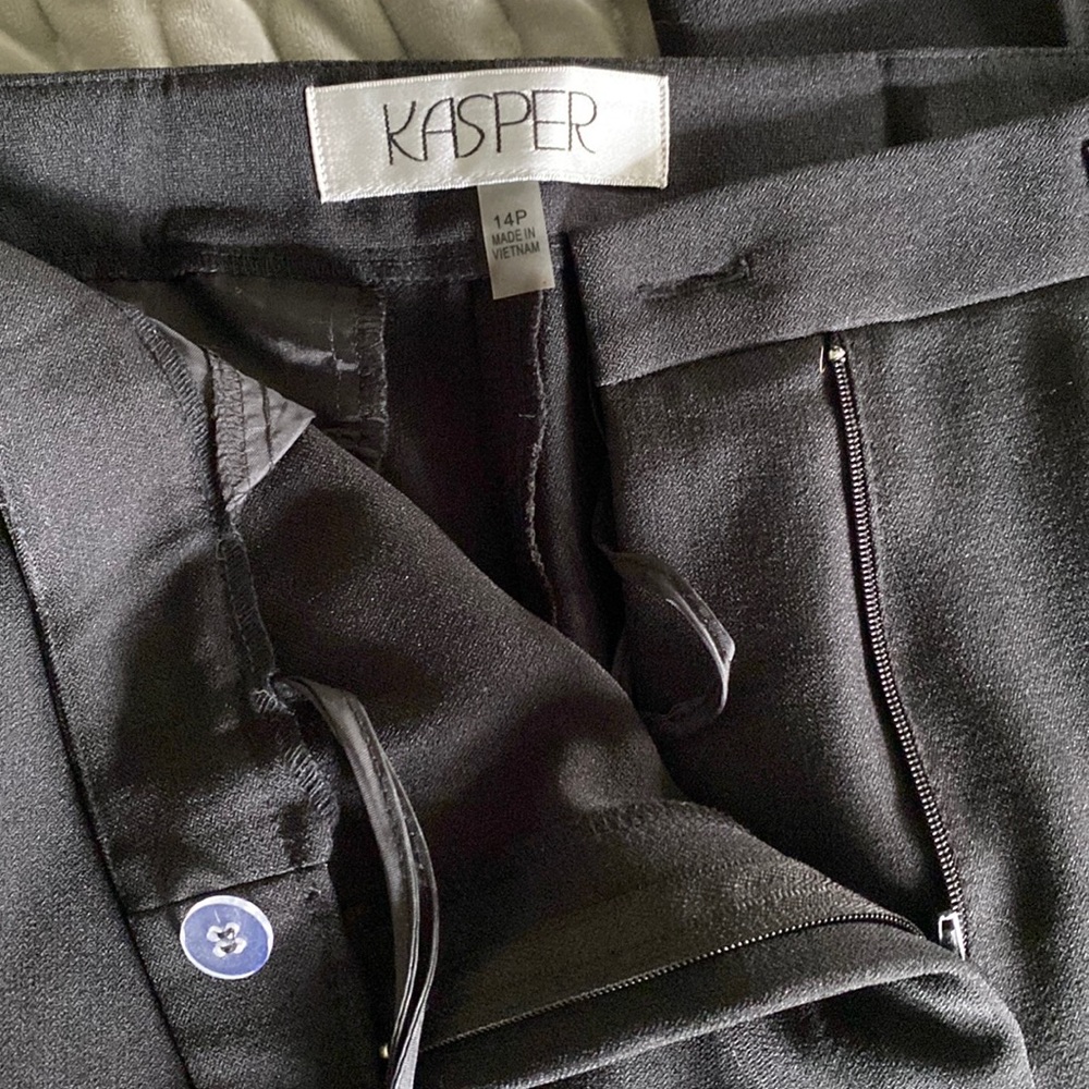 NWT Kasper crepe suit black pants size 14P petite
